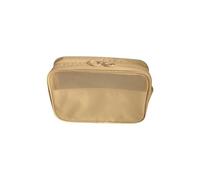 Organizer da viaggio per articoli da toeletta con chiusura a cerniera, design resistente all'acqua, per cosmetici, borsa da toilette essenziale di grande capacità, Beige Taglia L, Taglia unica