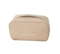 Organizer da viaggio per biancheria intima, scatola compatta per cosmetici e prodotti da doccia, borsa da toilette per palestra, viaggi d'affari, vacanze, cachi, 27.0*12.0*3.0