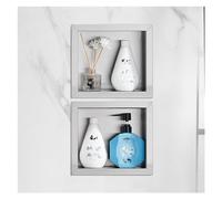 Organizer di nicchia per doccia da bagno scaffali impermeabili in acciaio inossidabile portaoggetti alcova incorporato per shampoo articoli da toeletta ideale per la casa camera da letto soggiorno