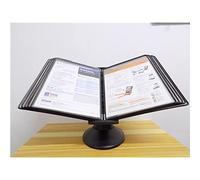 Organizer di riferimento for desktop Cartella con display ribaltabile in metallo a 10 tasche for ufficio e casa(Black)