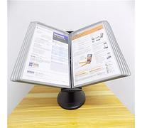 Organizer di riferimento for desktop Cartella con display ribaltabile in metallo a 10 tasche for ufficio e casa(Gray)