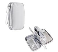 Organizer elettronico per l’essenziale da viaggio Borsa for cavo dati for organizer da viaggio impermeabile Custodia for trasporto portatile a doppio strato for USB Caricatore(Grey,19*11*6cm)