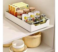 Organizer estensibile per credenza da cucina, cassetto telescopico estraibile per una facile conservazione e senza foratura, ideale per utensili da cucina e organizzazione dell'armadio