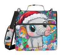 Organizer estetico a forma di elefante da 3,8 cm con 3 anelli per ufficio con manico Laege Capacità Portfolio Raccoglitore per Scuola/ufficio