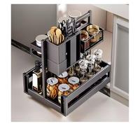 Organizer estraibile con portautensili - 2 ripiani sotto il lavello per cucina e bagno, ideale per organizzare le spezie