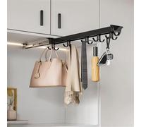 Organizer estraibile da appendere, guida scorrevole regolabile in lega di alluminio, per soluzioni di archiviazione in cucina e armadio