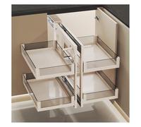 Organizer Estraibile For Mobile Ad Angolo Cieco, For Cucina | Organizer da cucina con 2 ripiani estraibili, con 4 cestelli in alluminio, capacità di carico di 60 kg(900mm cabinet)