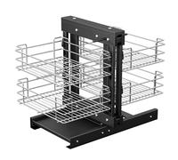 Organizer Estraibile per Angolo Cieco per Armadietto da 800 mm, Set di 4 cestelli estraibili in acciaio inox,Compatibile con Apertura Sinistra e Apertura Destra, Cestello Estraibile a 2 Livelli