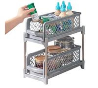 Organizer estraibile per armadietti, cassetto a doppio strato per armadietti da cucina, mensola estraibile e organizer per cassetti, organizer multifunzione per dispensa scorrevole