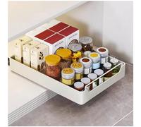 Organizer estraibile per cassetti, ripiani scorrevoli per armadio da cucina, vassoio scorrevole per cassetti, senza bisogno di trapano e chiodatura (30 cm)