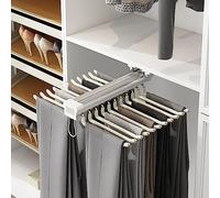 Organizer estraibile per pantaloni, 22 bracci in acciaio per armadio, carico massimo 15 kg, 58,9 x 46 x 9,4 cm