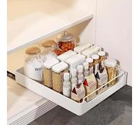 Organizer For Mobiletto Estraibile, Cassetto Estraibile Telescopico Da Cucina, Estensibile, Scorrevole, For Cucina, Armadietto, Senza Trapano, 40 Cm Di Larghezza X 43 Cm Di Profondità X 7 Cm Di Altezz