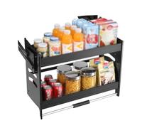 Organizer For Mobili Da Cucina Estraibili, Porta Spezie Estraibile, Ripiano Scorrevole A 2 Livelli, Capacità Di Carico Di 30 Kg, Contenitore A Parete(900mm cabinet)