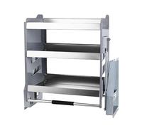 Organizer For Pensili A 3 Ripiani, Estraibile, A Parete, Con Cestello Scorrevole, Peso 30 Kg, Salvaspazio For Pensili Superiori(600mm cabinet)