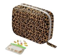 Organizer for pillole da viaggio, impermeabile, riutilizzabile, for farmaci | Raccoglitore portapillole con copertina in pelle PU con cerniera e set di custodia riutilizzabile