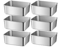 Organizer Frigorifero,Contenitori Frigo Contenitore for alimenti freschi 1/6x con coperchio frigorifero in acciaio inox Scatola imballaggio Forniture(6PCS-without cover)