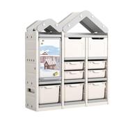 Organizer Giochi Per Cameretta Organizzatore Di Giocattoli Multistrato Con Blocco Per Schizzi E Armadietto Per Giocattoli A Forma Di Casa Con 7 Contenitori Per Sala Giochi, Camera Da Letto, Soggiorno