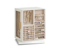 Organizer Gioielli Rotante a 360° con Cassetti, Ganci e Rivestimento in Velluto