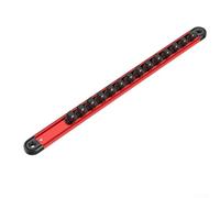 Organizer girevole a 360 gradi per bussole da 1/4 3/8 1/2 pollici, supporto magnetico con clip rotanti per riporre attrezzi, nero e rosso (9,5 mm)