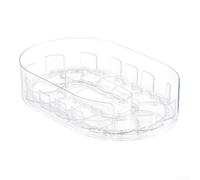 Organizer girevole a 360° per frigorifero, per Lazy Susan con ingranaggio a doppio anello per un facile raggiungimento, antiscivolo e stabile, ideale per spezie, bevande e conserve, trasparente, 33 X
