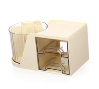 Organizer girevole for penne, elegante custodia da scrivania con scomparti divisi, design salvaspazio for articoli for ufficio e pennelli for il trucco, moderno supporto.