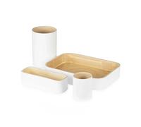 Organizer in bambù laccato Danang set 4 bianco Bianco