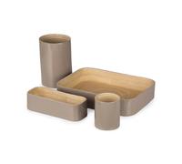 Organizer in bambù laccato Danang set 4 tortora Tortora