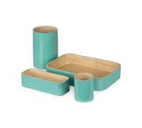 Organizer in bambù laccato Danang set 4 verde Verde