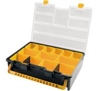 Organizer in plastica L443 x P317 x H107 mm con scatole assortite, coperchio trasparente