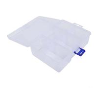 Organizer in plastica per piccole parti con coperchio e divisori regolabili per chiodi, viti, bulloni, noci, ganci, esche, perline, gioielli e cucito (6 griglie piccole)