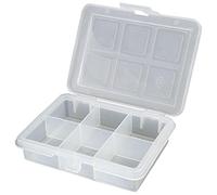 Organizer in plastica trasparente con 6 scomparti L120xP100xH28 mm