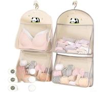 Organizer Intimo a Muro 6 Tasche Rete per trasparente Organizer(Double) | 6 tasche separate, rete per trasparente per visibilità, per ideale per intimo calzini reggiseni, per montaggio verticale