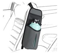 Organizer laterale Linkidea per sedile auto, bottiglie grandi, grigio | Compatibile con YETI Rambler 26/36 oz e Owala FreeSip 32/40 oz, solo auto con fessura passante, tasche in rete