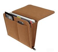 Organizer Letto Tasca Portaoggetti, Portaoggetti Tasca da Appendere per Lettos o Divano, Tascas Portaoggettis Letto per Telefono,Telecomando, Magzine, Occhiali, Libro, Pad con Fori (Marrone)