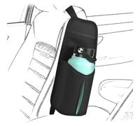 Organizer Linkidea laterale per sedile auto, bottiglie grandi, nero | Per YETI Rambler 26/36 oz e Owala FreeSip 32/40 oz, solo auto con fessura passante, tasche in rete