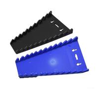 Organizer magnetico in plastica resistente con 12 slot per chiavi metriche e standard, vassoio portaoggetti blu nero per garage, officina, armadio, cassetto, montaggio a parete, presa sicura per