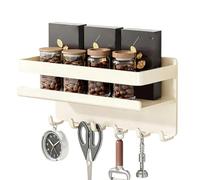 Organizer magnetico per frigorifero, montaggio a parete senza fori, con 6 ganci, scaffale organizer da cucina, per dispensa, garage, lavanderia, dormitorio, ufficio, armadietto, camper, crociera