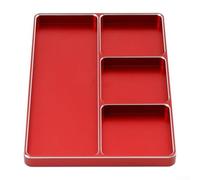 Organizer magnetico portatile a vite per auto RC compatibile con Redcat, Traxxas, Arrma per Hpi Axial CNC vassoio in alluminio con quattro scomparti per tenere saldamente piccole parti (rosso)