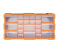Organizer multi-cassetti con 22 cassetti, 49 x 16 x 25,5 cm, in plastica PP, impilabile, richiudibile, ideale per officina, garage, casa, officina, artigiani, fai da te