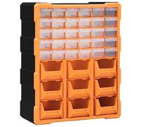 Organizer multi-cassetti con 39 cassetti, 38 x 16 x 47 cm, in robusta plastica PP, impilabile, richiudibile, ideale per officina, garage, casa, artigiani e fai da te