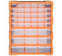 Organizer multi-cassetti con 39 cassetti in robusto polipropilene, 38 x 16 x 47 cm, impilabile, richiudibile, per officina, garage, casa, ideale come scatola assortita e sistema di organizzazione