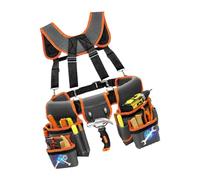 Organizer multi tasca per attrezzi con spallacci rinforzati in tessuto Oxford e tasche per accessori rimovibili con slot per metro a nastro