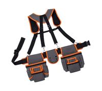Organizer multi tasca per attrezzi con spallacci rinforzati in tessuto Oxford e tasche per accessori rimovibili con slot per metro a nastro