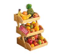 Organizer Multiuso in Legno di Bambù a 3 Ripiani per Cucina e Bagno - Portata 8kg - 30x33x41 cm