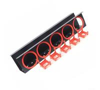 Organizer Murale Detailing Rosso/Nero 600mm | Acciaio e PP, 5 fori versatili, montaggio facile, ideale per detailing auto, garage ordinato