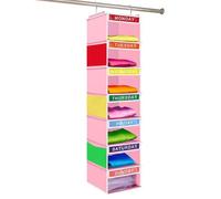 Organizer per armadio per bambini, scaffale settimanale portatile | Progettato con una struttura portatile che si installa rapidamente e si ripiega per riporlo facilmente quando non in uso.