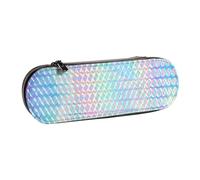 Organizer per astucci in pelle per riporre articoli di cancelleria, ologramma olografico colorato arcobaleno