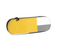 Organizer per astuccio in pelle per riporre articoli di cancelleria, blocco geometrico bianco grigio giallo