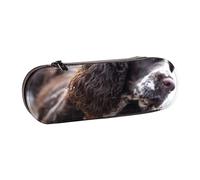 Organizer per astuccio in pelle per riporre articoli di cancelleria, cani ricci bianchi brunastri Cocker Spaniel inglese