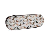 Organizer per astuccio in pelle per riporre articoli di cancelleria, Doxie Coastal Dogs At The Coast Summer Sand